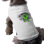 Grunge Winged Ribbon Lymphoma Survivor Pet Shirt