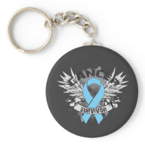 Grunge Winged Ribbon Prostate Cancer Survivor