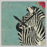 Grunge Zebra Blue Clock wall clocks