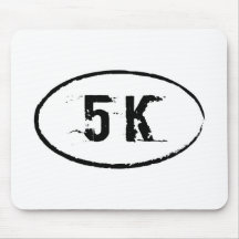 Grungy 5K Runner Oval Mouse Pad