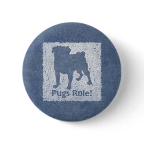 Grungy Denim Pug Pin