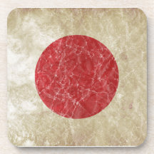 Grungy Flag of Japan Drink Coasters