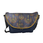 Grungy Gold Trees and Blue Messenger Bag