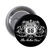 Grungy Graphic Rte. 66 Pinback Button