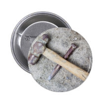 Grungy hammer and chisel buttons