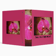 Grungy Pink Phalaenopsis Orchid Vinyl Binder