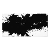 Grungy Splattered Ink Background Photo Card