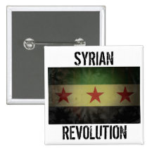 Grungy "Syrian Revolution" Syria Flag Pin