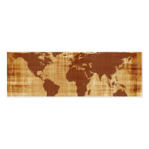 Grungy World Map Textured Business Cards