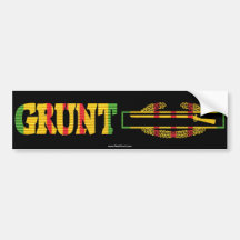 GRUNT Combat Infantryman Badge Bumper Stickers