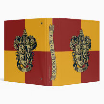 Gryffindor Crest Gold and Red Binder