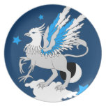 Gryphon Art Blue Dinner Plate
