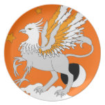 Gryphon Art Orange Dinner Plates