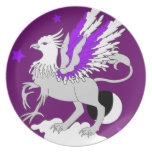 Gryphon Art Purple Dinner Plates
