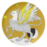 Gryphon Art Yellow Party Plate