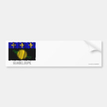 Guadeloupe waving flag with name bumper sticker
