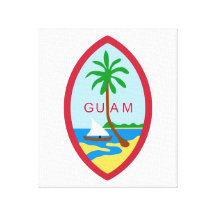 Guam Coat Of Arms Stretched Canvas Print