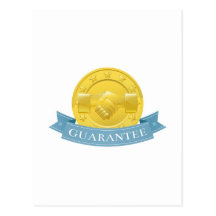 Guarantee award badge post card