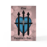 Guarded heart blue on pink cards
