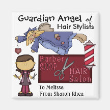Guardian Angel of Hair Stylists by SRF Fridge Magnets
