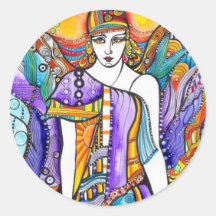 Guardian Angel Round Stickers
