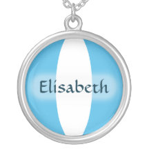 Guatemala Flag + Name Necklace
