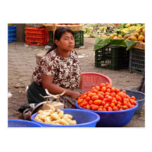 Guatemalan Market Vendor Postcard