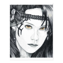 Guerrier d'Amazone (visage) - carte postale vide