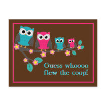 Guess Who Flew the Coop Moving Announcement Postcards