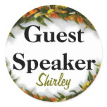 Guest speaker  Name tag sticker template