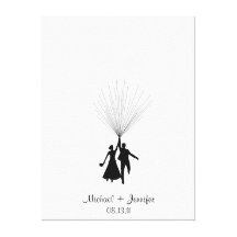 Guestbook de ballon d'empreinte digitale de mariag impression sur toile