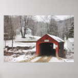 Guilford Vermont Covered Bridge and Village Scene Poster