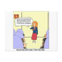 Guilt Trip Airlines Funny Carrtoon Gifts & Tees Post Cards