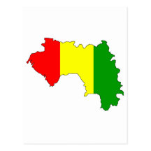 Guinea flag map postcard