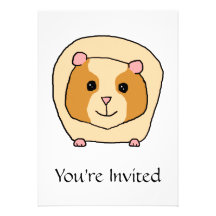 Guinea Pig Cartoon. Custom Invite