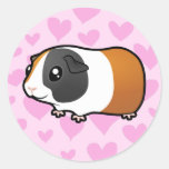 Guinea Pig Love (smooth hair) Round Stickers