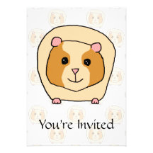 Guinea Pig on a pattern of paler Guinea Pigs. Invite