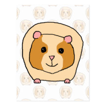 Guinea Pig on a pattern of paler Guinea Pigs. Post Cards