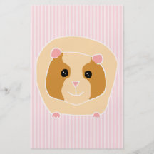 Guinea Pig, on light pink stripes. Custom Flyer