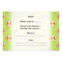 Guinea Pig Pattern, on Green. Personalized Invite