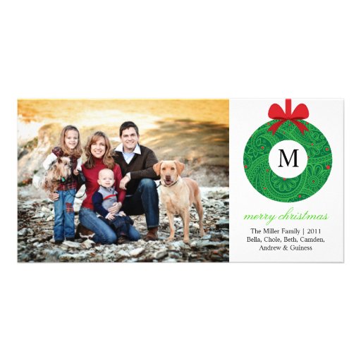 Guirlande de monogramme cartes de vœux avec photo