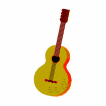 Guitar Abstract Plain Graphic Photo Sculpture
