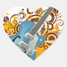 guitar adesivos de corações