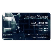 GUITAR Blue Teal Metallic Business card