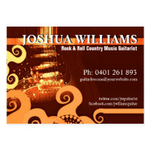 GUITAR Country Rock Orange Grunge Business card
