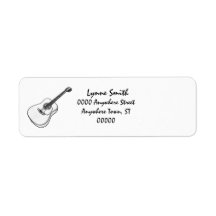 Guitar"Drawing" Custom Return Address Labels