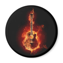 Guitar Flames Magnet
