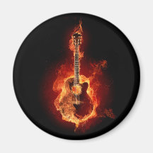 Guitar Flames Magnet