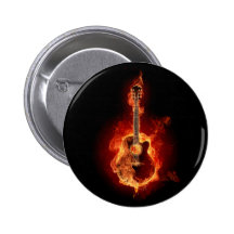 Guitar Flames Pins