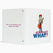 Guitar Girl 3 Ring Binder